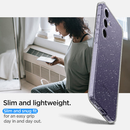 ACS07325 - Galaxy S24 Plus Case Liquid Crystal Glitter in Crystal Quartz slim and light weight. slim and sung fit for an easy grip day in and day out.