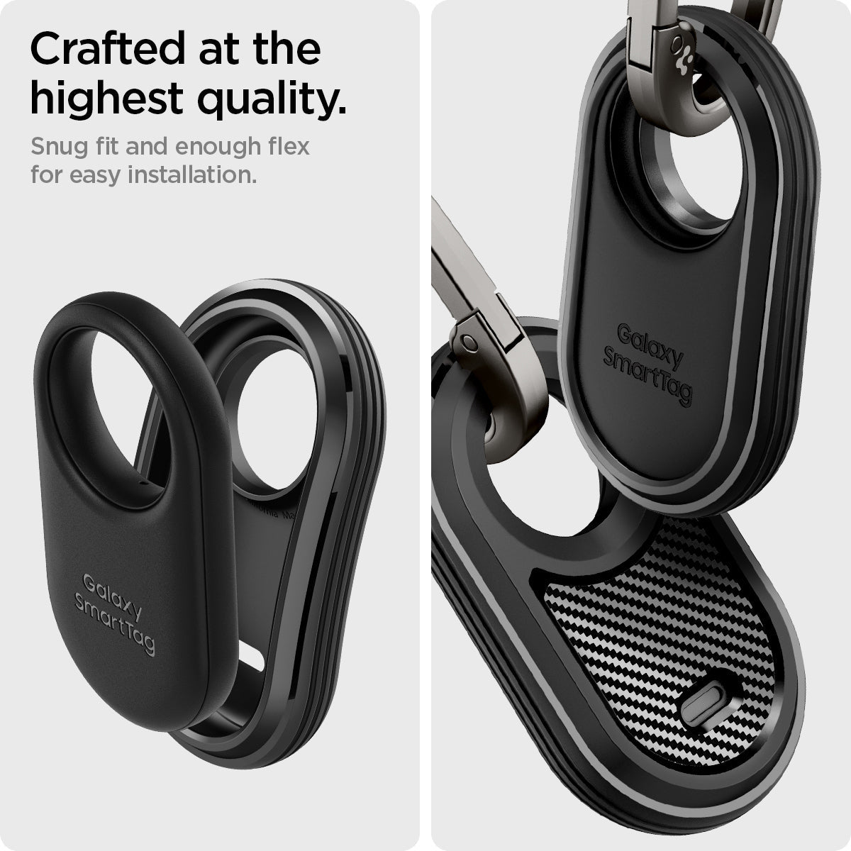 ACS06271 - Galaxy SmartTag 2 Case Rugged Armor in matte black crafted at the highest quality. snug fit and enough flex for easy installation.
