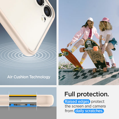 ACS06086 - Galaxy S23 Case Ultra Hybrid in sand beige full protection. raised edges protect the screen and camera from daily scratches. Aircushion technology.