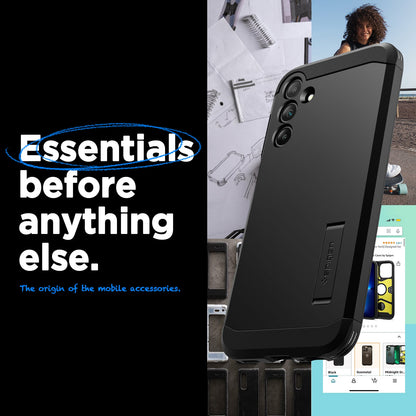 ACS07242 - Galaxy A15 5G Case Tough Armor in Black showing the back, partial side and bottom