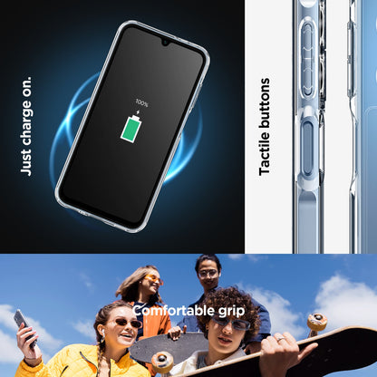 ACS07241 - Galaxy A15 5G Case Ultra Hybrid in Crystal Clear just charge on. Tactile buttons. Comfortable grip.