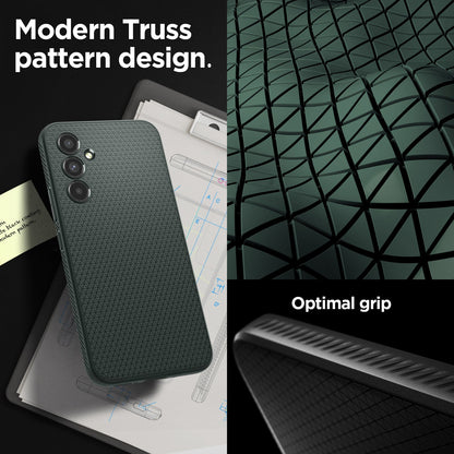 ACS06101 - Galaxy A54 5G Case Liquid Air in Abyss Green modern truss pattern design. Optimal grip.