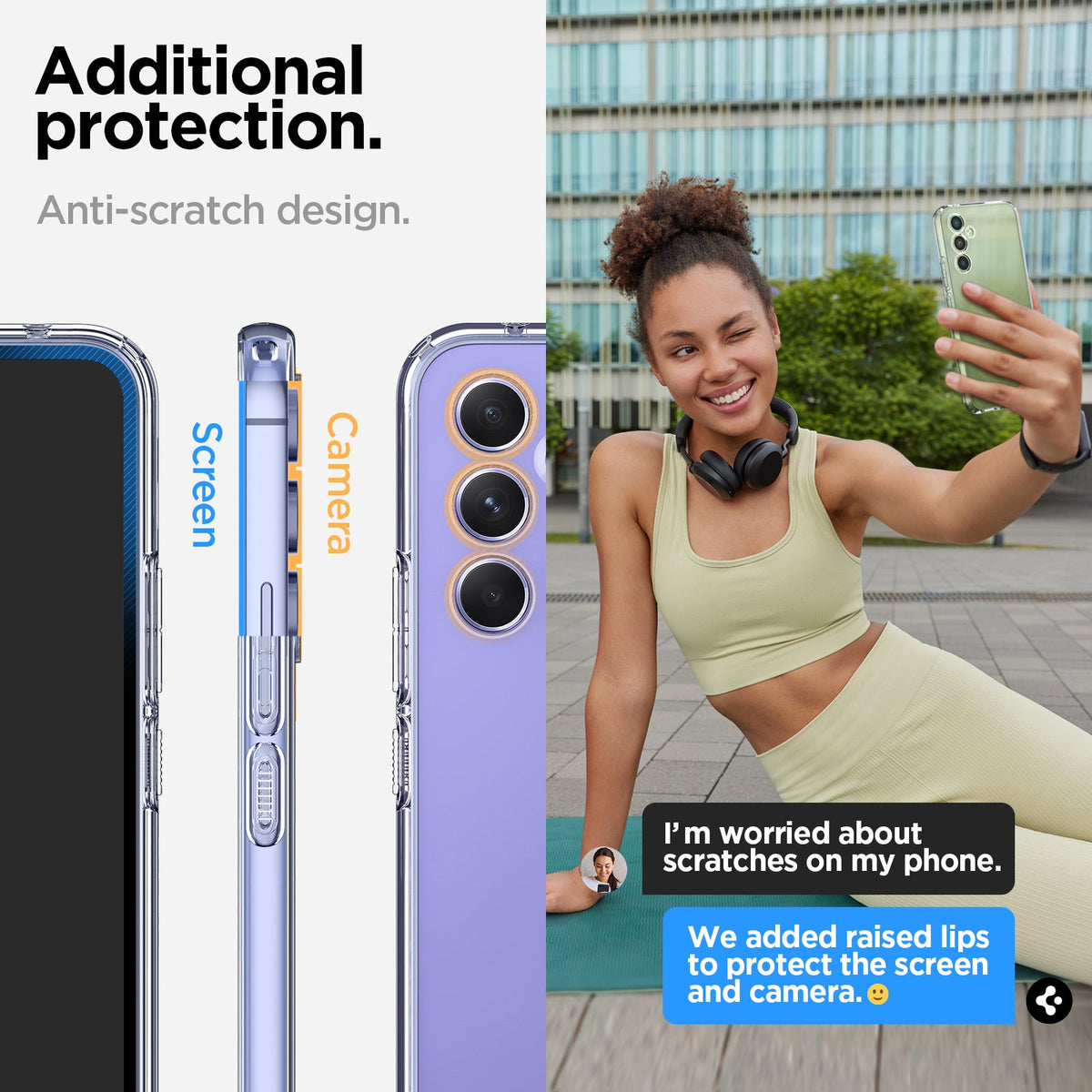 ACS05889 - Galaxy A54 5G Case Liquid Crystal in Crystal Clear additional protection. Anti scratch design.