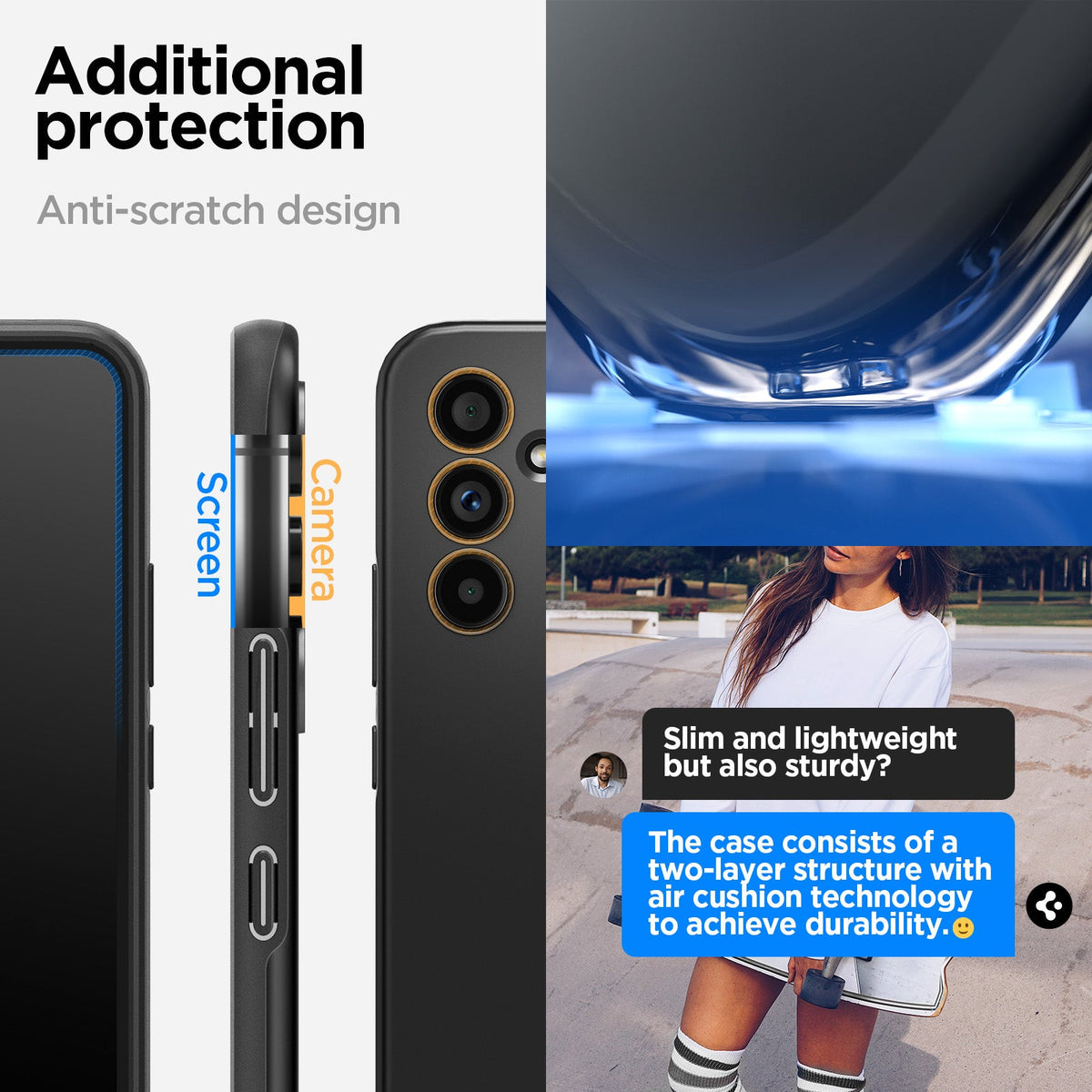 ACS05883 - Galaxy A54 5G Case Thin Fit in Black additional protection. Anti scratch design. Daily protection.