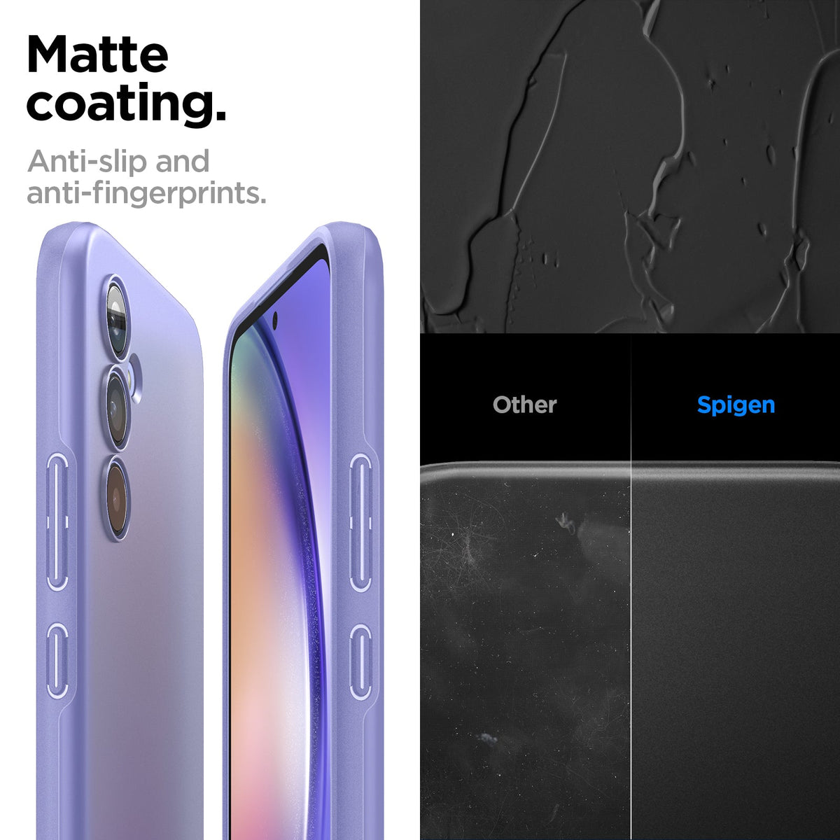 ACS06097 - Galaxy A54 5G Case Thin Fit in Awesome Violet matte coating. Anti slip and anti fingerprints.
