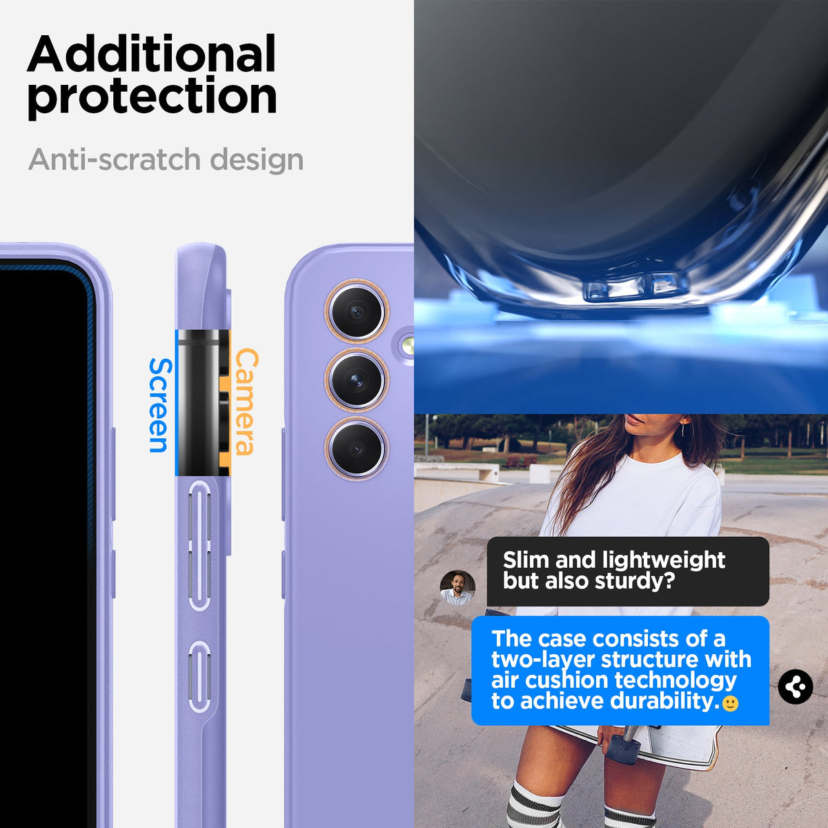 ACS06097 - Galaxy A54 5G Case Thin Fit in Awesome Violet additional protection. Anti scratch design. Daily protection.