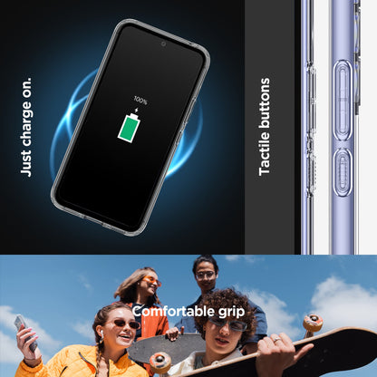 ACS05886 - Galaxy A54 5G Case Ultra Hybrid in Crystal Clear just charge on. Tactile buttons. Comfortable grip.