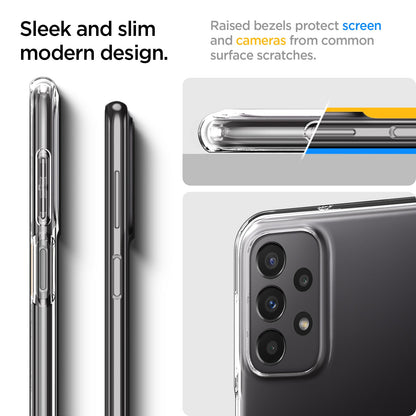ACS04594 - Galaxy A23 5G Case Liquid Crystal in Crystal Clear sleek and slim modern design. Raised bezels protect screen and cameras from common surface scratches.