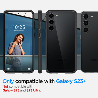 ACS05669 - Galaxy S23 Plus Case Ultra Hybrid in black only compatible with S23+ not compatible with galaxy s23 and s23 ultra.