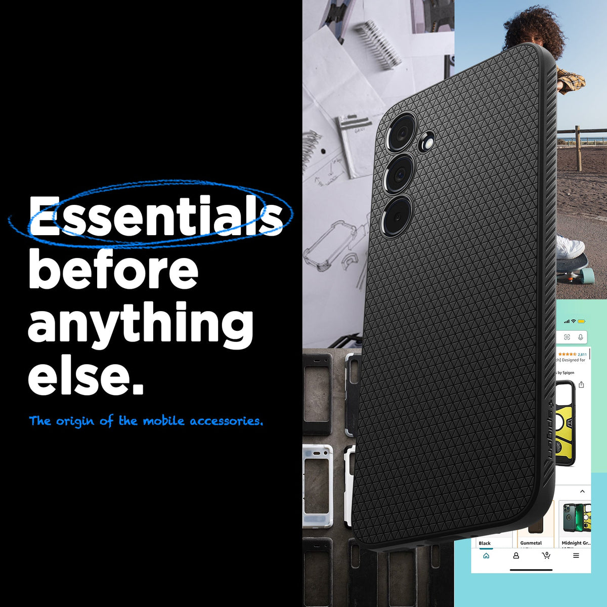 ACS07519 - Galaxy A35 5G Case Liquid Air in Matte Black essentials before anything else. The origin of the mobile accessories.