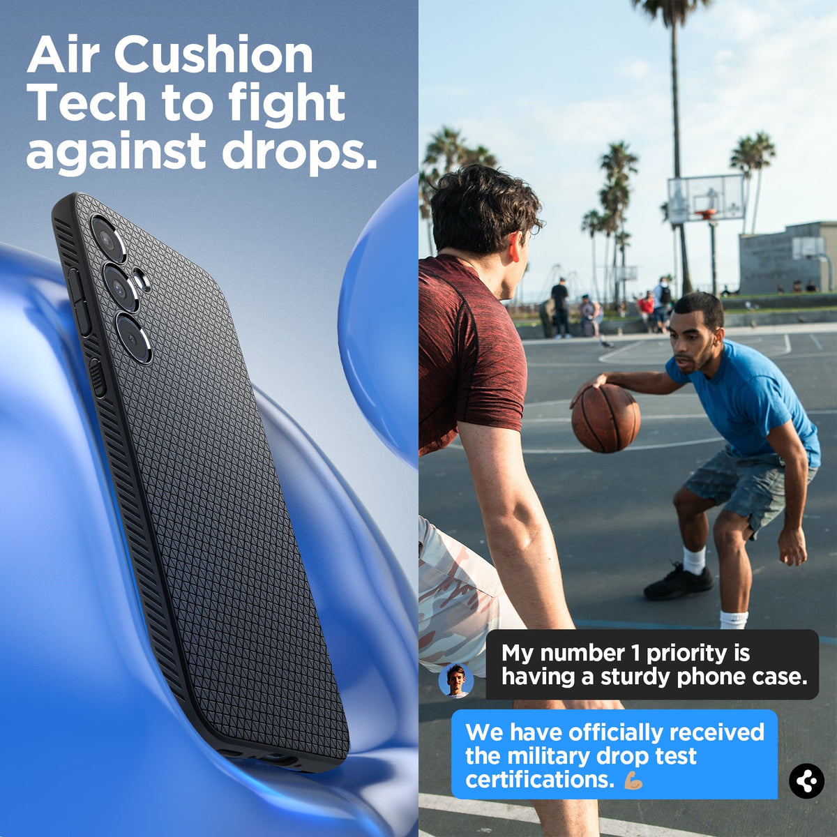 ACS07519 - Galaxy A35 5G Case Liquid Air in Matte Black air cushion tech to fight against drops.