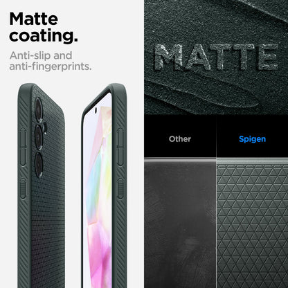 ACS07520 - Galaxy A35 5G Case Liquid Air in Abyss Green matte coating. Anti slip and anti fingerprints.