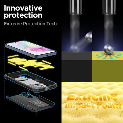 ACS07517 - Galaxy A35 5G Case Tough Armor in Black showing the innovative protection. Extreme Protection Tech