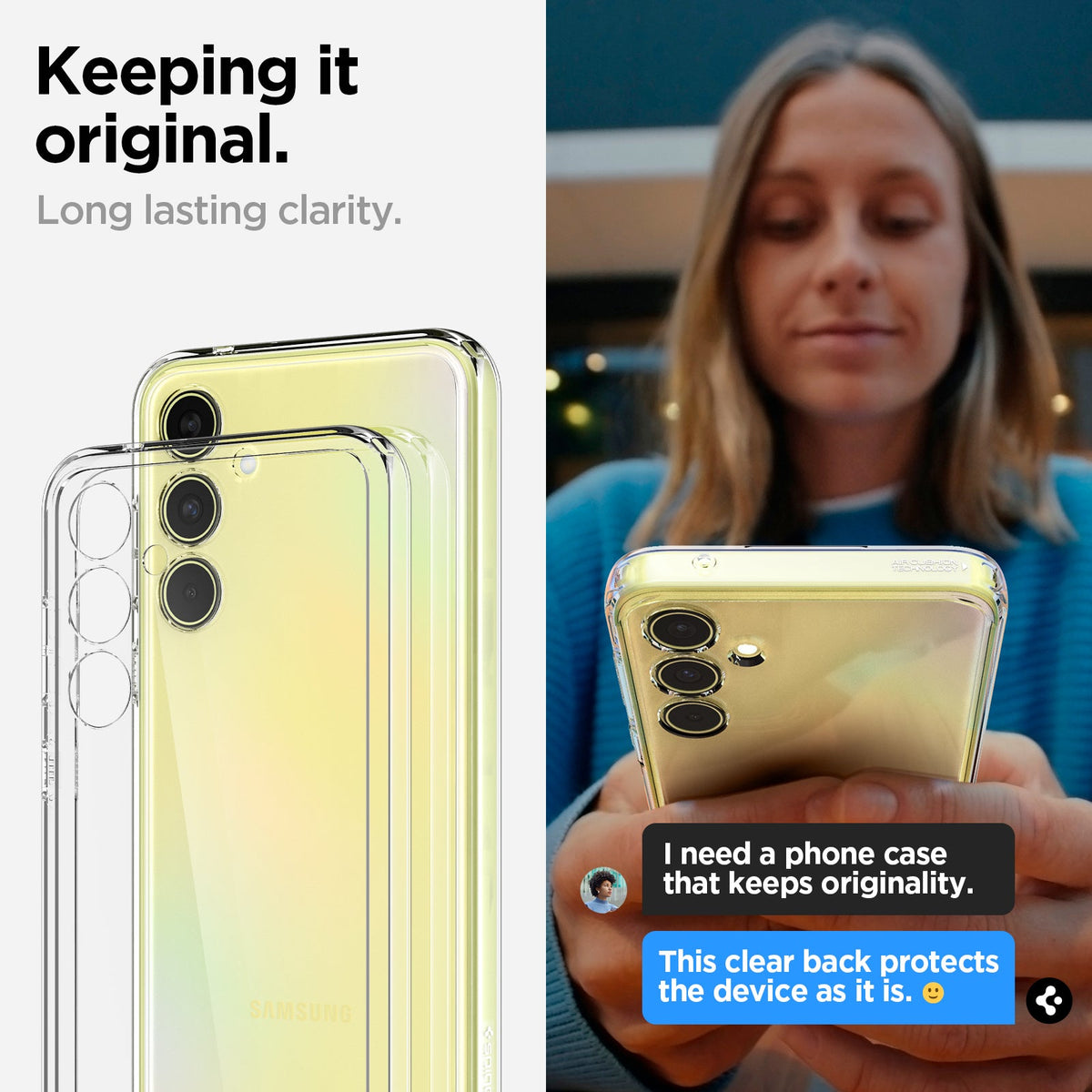 ACS07523 - Galaxy A35 5G Case Ultra Hybrid in Crystal Clear keeping it original. Long lasting clarity.