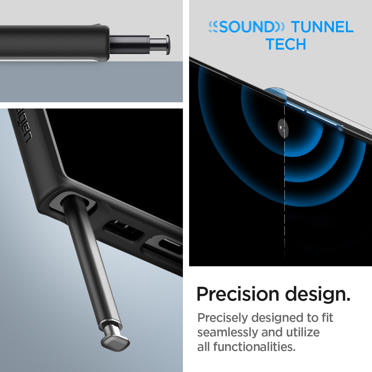 ACS05618 - Galaxy S23 Ultra Case Ultra Hybrid in black precision design. precisely designed to fit seamlessly and utilize all functionalities.