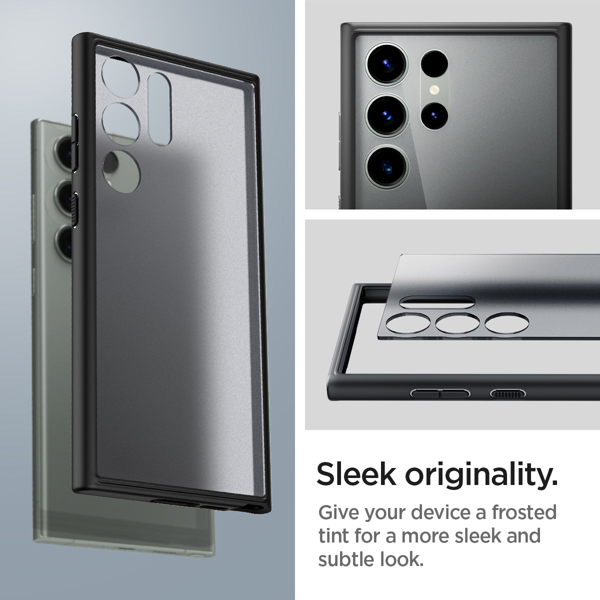 ACS05619 - Galaxy S23 Ultra Case Ultra Hybrid in frost black sleek originality. Give your device a frosted tint for a more sleek and subtle look.