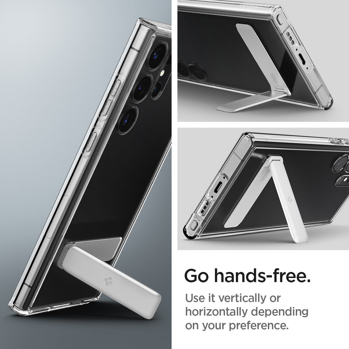 ACS05622 - Galaxy S23 Ultra Case Ultra Hybrid S in crystal clear go hands free. use it vertically or horizontally depending on your preference.