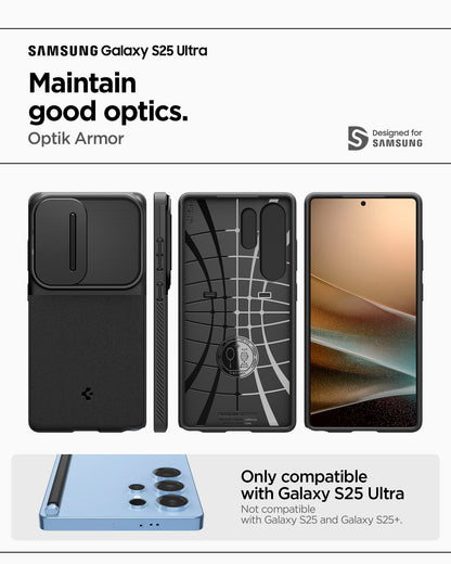 ACS08969 - Galaxy S25 Ultra Case Optik Armor in Black samsung galaxy S25 ultra. Maintain good optics. optik armor.