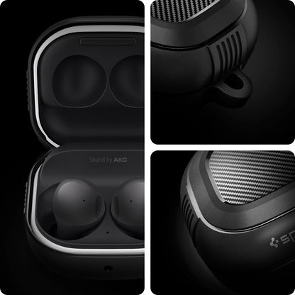 ASD01276 - Galaxy Buds 2 Pro / 2 / Pro / Live Case Rugged Armor in matte black showing detail.