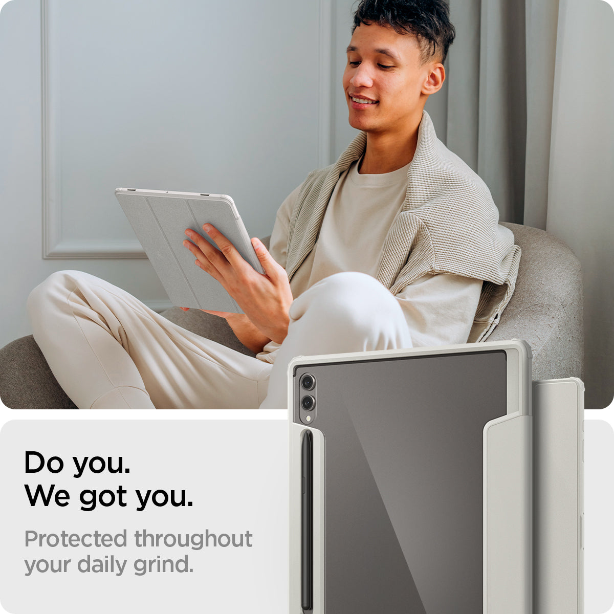 ACS08796 - Galaxy Tab S10 Case Ultra Hybrid Pro in gray do you. we got you. protected throughout your daily grind.