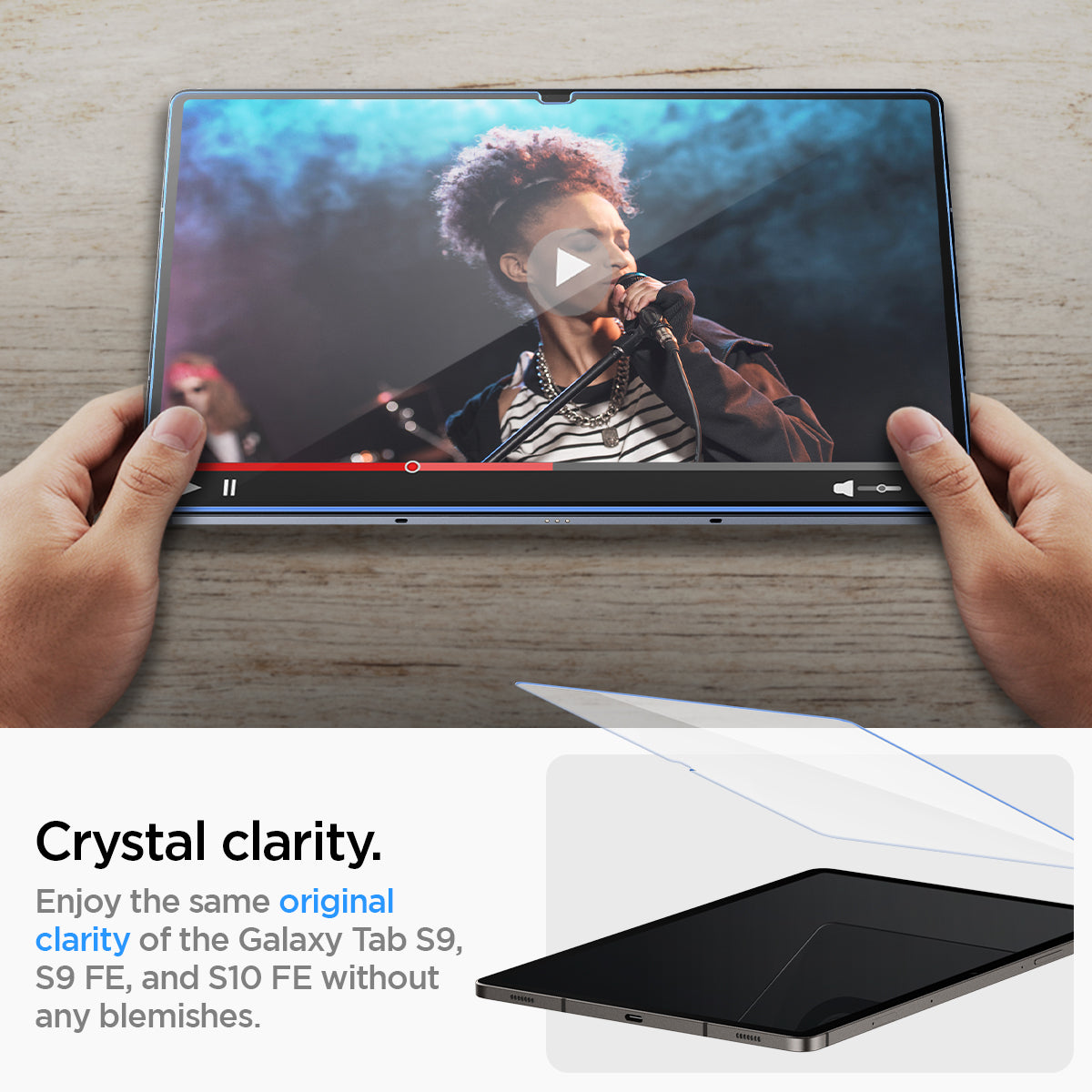 AGL07000 - Galaxy Tab S10 FE Screen Protector EZ Fit GLAS.tR crystal clarity. Enjoy the same original clarity without any blemishes.