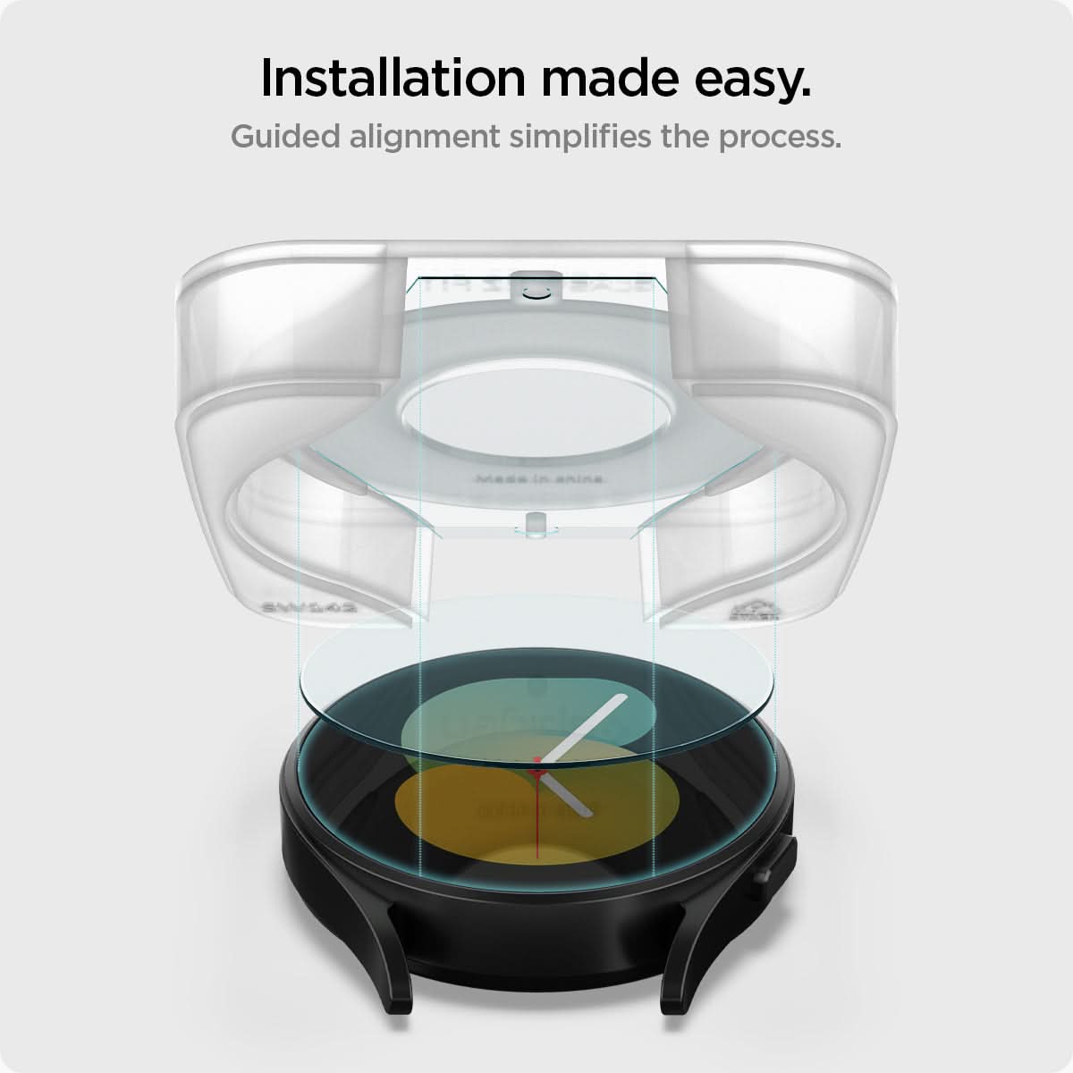 AGL03429 - Galaxy Watch 5/4 (44mm) Screen Protector EZ FIT GLAS.tR Installation made easy. guided alignment simplifies the process.
