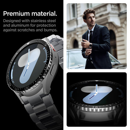 ACS08339 - Galaxy Watch 7 (44mm) Bezel Tune in Black premium material. designed with stainless steel and aluminum for protection against scratches and bumps.