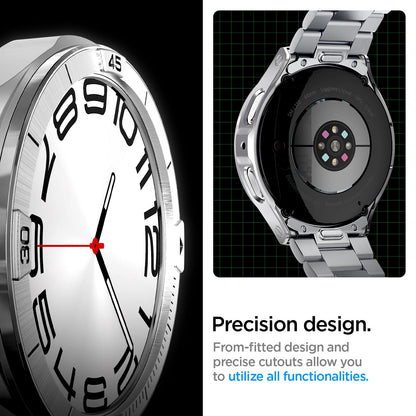 ACS08343 - New Galaxy Watch Bezel Tune Pro in Silver precision design. From fitted design and precise cutouts allow you to utilize all functionalities.