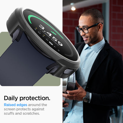 ACS07900 - Galaxy Watch 7 (44mm) Liquid Air in Matte Black daily protection. raised edges around the screen protects against drops and scratches.