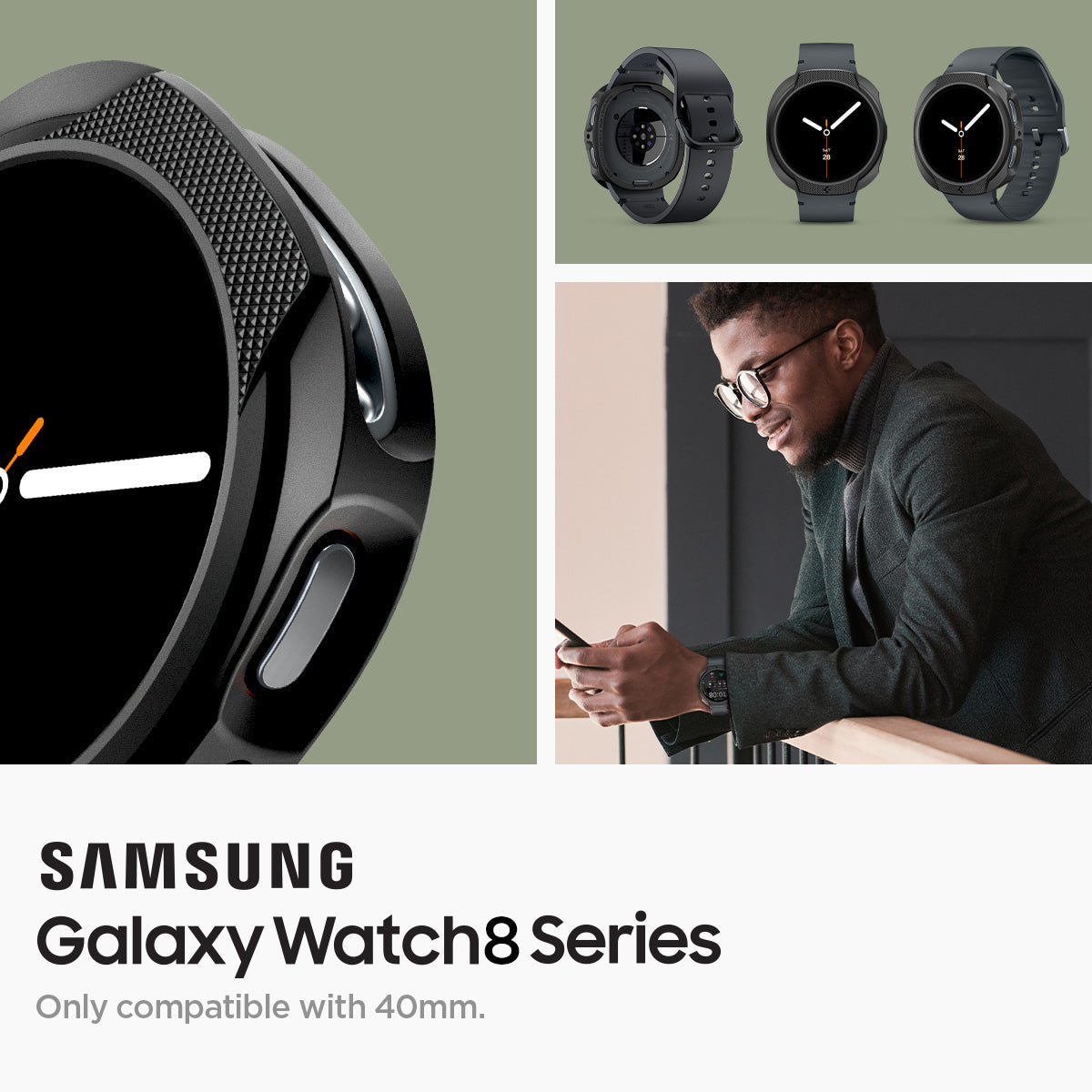ACS09839 - Galaxy Watch 8 40mm Liquid Air showing only compatible with 40mm