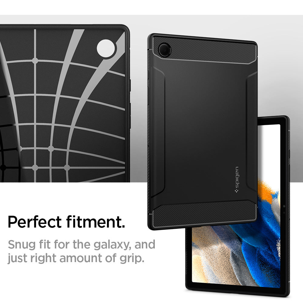 ACS04136 - Galaxy Tab A8 Case Rugged Armor in matte black perfect fitment. snug fit for the galaxy, and just right amount of grip.