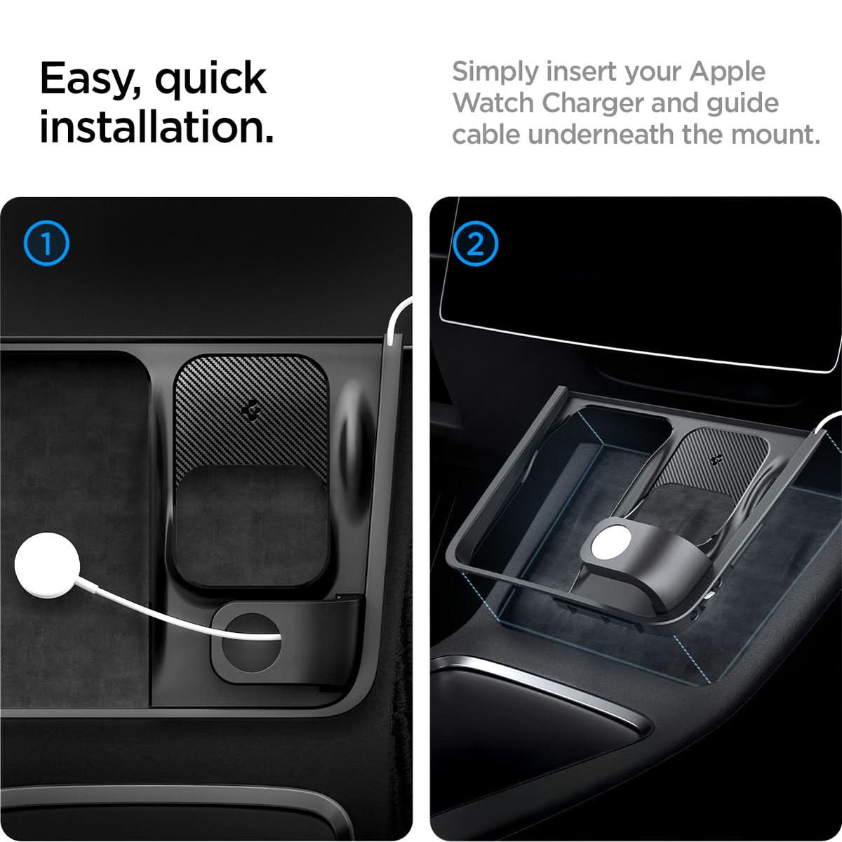 ACP09019 - 3 in 1 Charging Organizer | TO272 Model 3 (2021 - 2023) showing easy quick installation