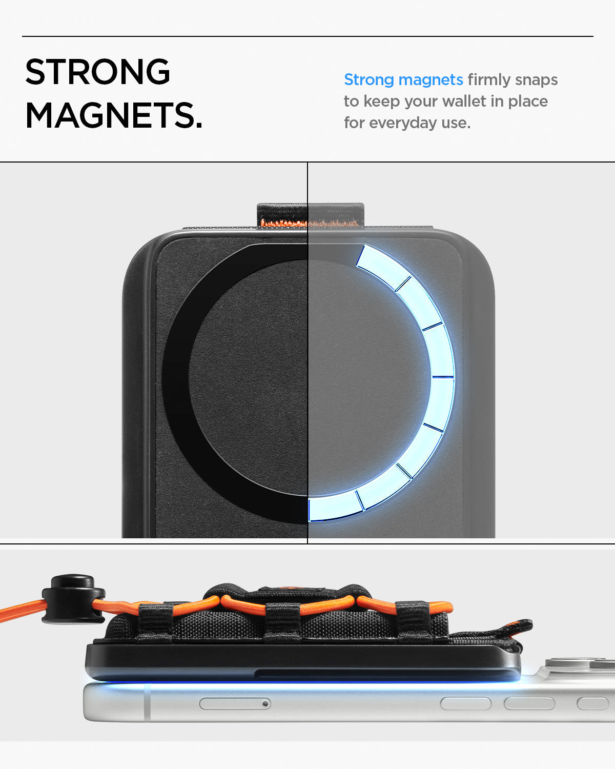 AFA10552 - Tiefit Card Holder (MagFit) in Black showing strong magnets