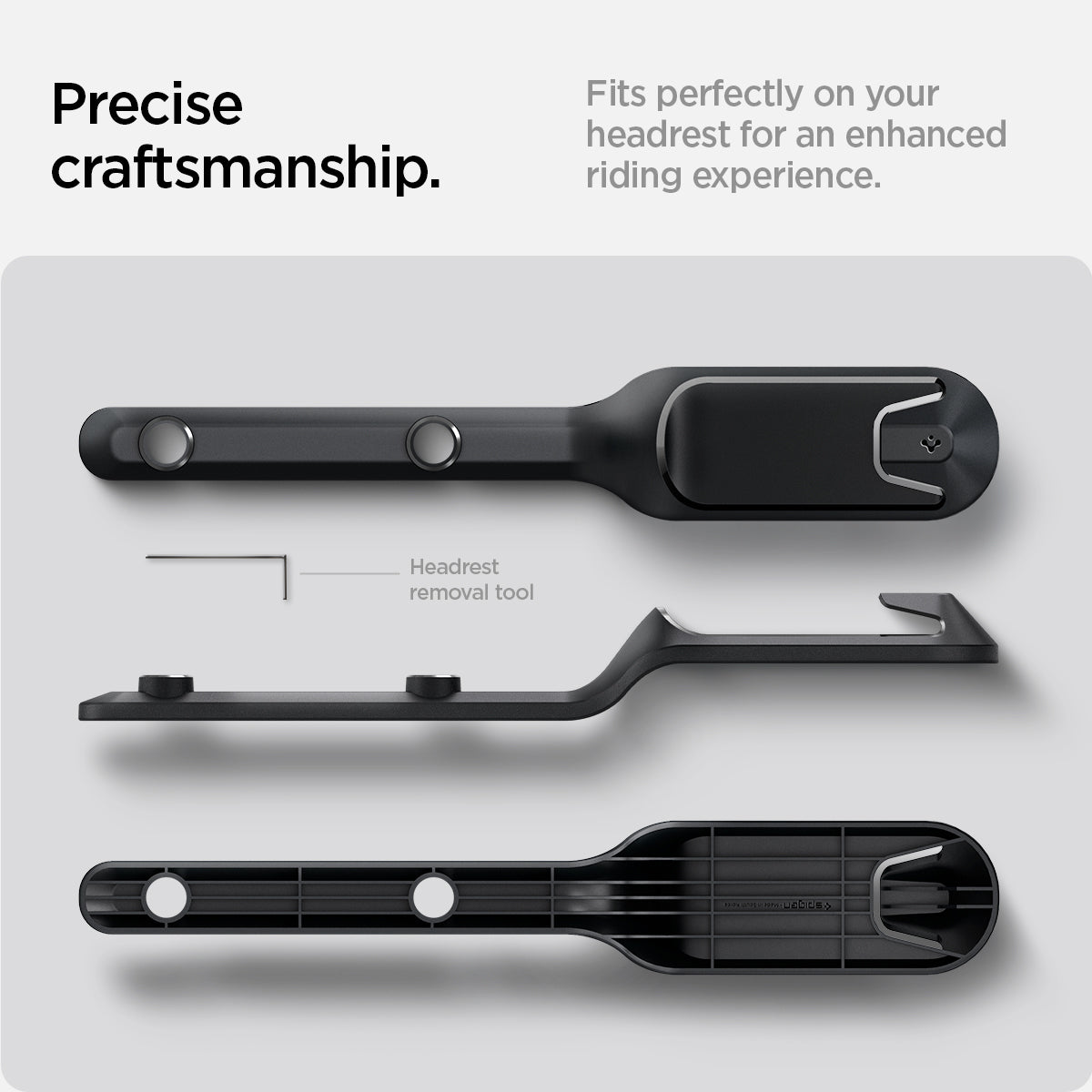 ACP06041 - Tesla Model Y Backseat Seatbelt Guide in black precise craftmanship. fits perfectly on your headrest for an enhanced riding experience.