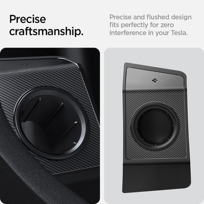 ACP09180 - Tesla Charging Adapter Door Dock TO255 in Black showing the precise craftsmanship. Precise and flushed design fits perfectly for zero interference in your Tesla