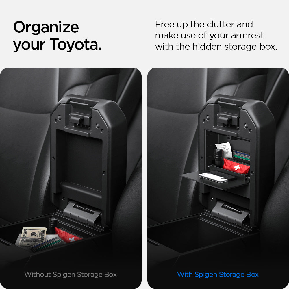 ACP09215 - Toyota Series - Center Console Hidden Storage Box | TYO221 showing your organized toyota. Free up the clutter and make use of your armrest with the hidden storage box