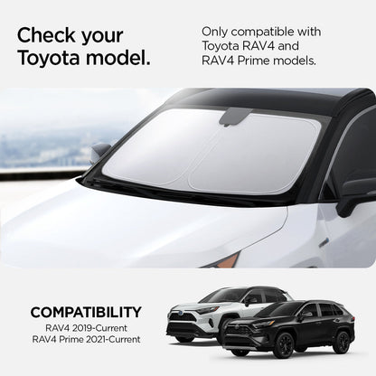 ACP09109 - RAV4 CryoShade TYO260 in Black showing the compatibility. Only compatible with Toyota RAV4 and RAV4 Prime models. RAV4 2019-Current, RAV4 Prime 2021-Current