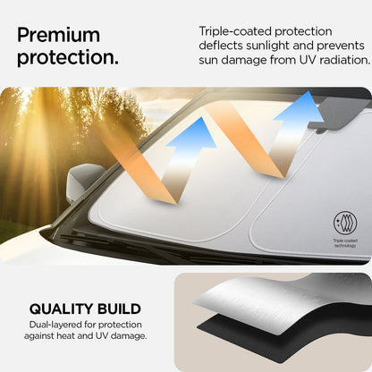 ACP09109 - RAV4 CryoShade TYO260 in Black showing the premium protection. Triple-coated protection deflects sunlight and prevents sun damage from UV radiation with dual-layered for protection against heat and UV damage