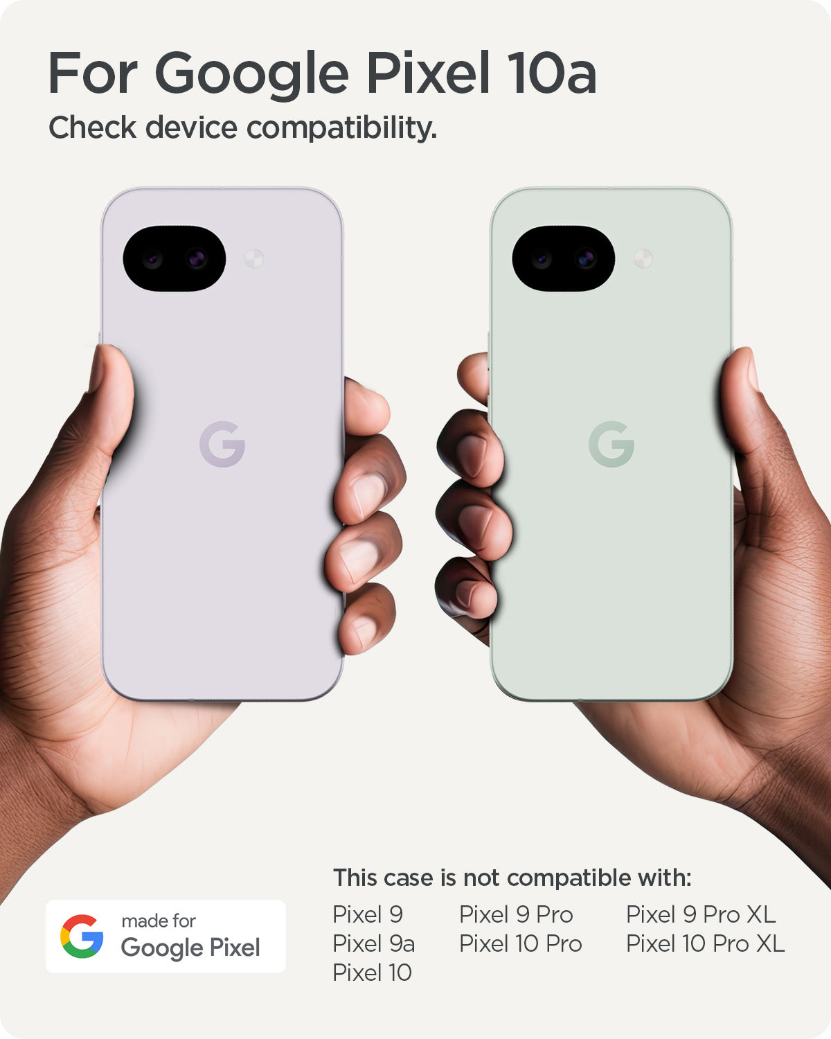 ACS11276 - Pixel 10a Ultra Hybrid Metal Ring (Mag Fit) in Clear White showing for google Pixel 10a. Check your compatibility