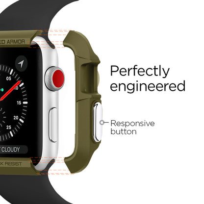 059CS26012 - Apple Watch Series (Apple Watch (42mm)) Case Rugged Armor in olive green has perfectly engineered. It has a responsive button.
