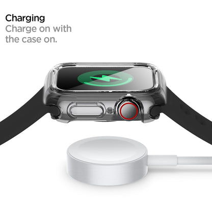 ACS00428 - Apple Watch Series (44mm) Case Ultra Hybrid in crystal clear charge on with the case on.