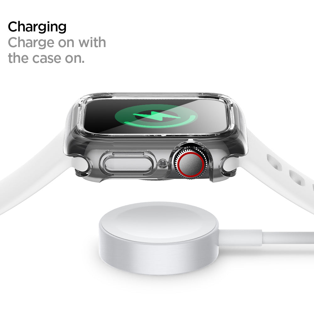 ACS00427 - Apple Watch Series (Apple Watch (40mm)) Case Ultra Hybrid in crystal clear charge on with the case on.