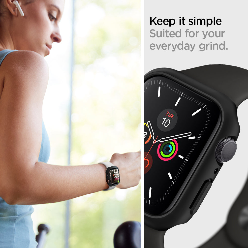 062CS24474 - Apple Watch Series (44mm) Case Thin Fit in black suited for your everyday grind. Keep it simple.