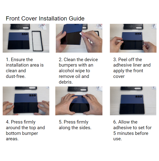 ACS08287 - Galaxy Z Fold 6 Case Tough Armor Pro P in Metal Slate showing the installation guide