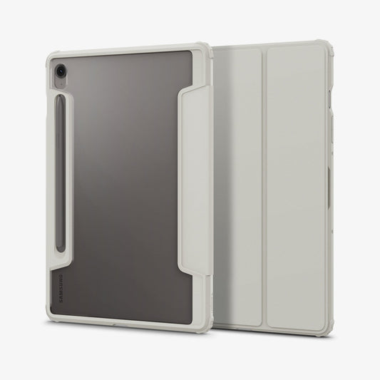 ACS09533 - Galaxy Tab S10 FE Case Ultra Hybrid Pro in Gray showing the back and partial front