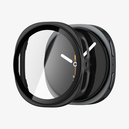 ACS11597 - Galaxy Watch 9 (40mm) Thin Fit 360 showing the case and screen protector separated in a close-up exploded view