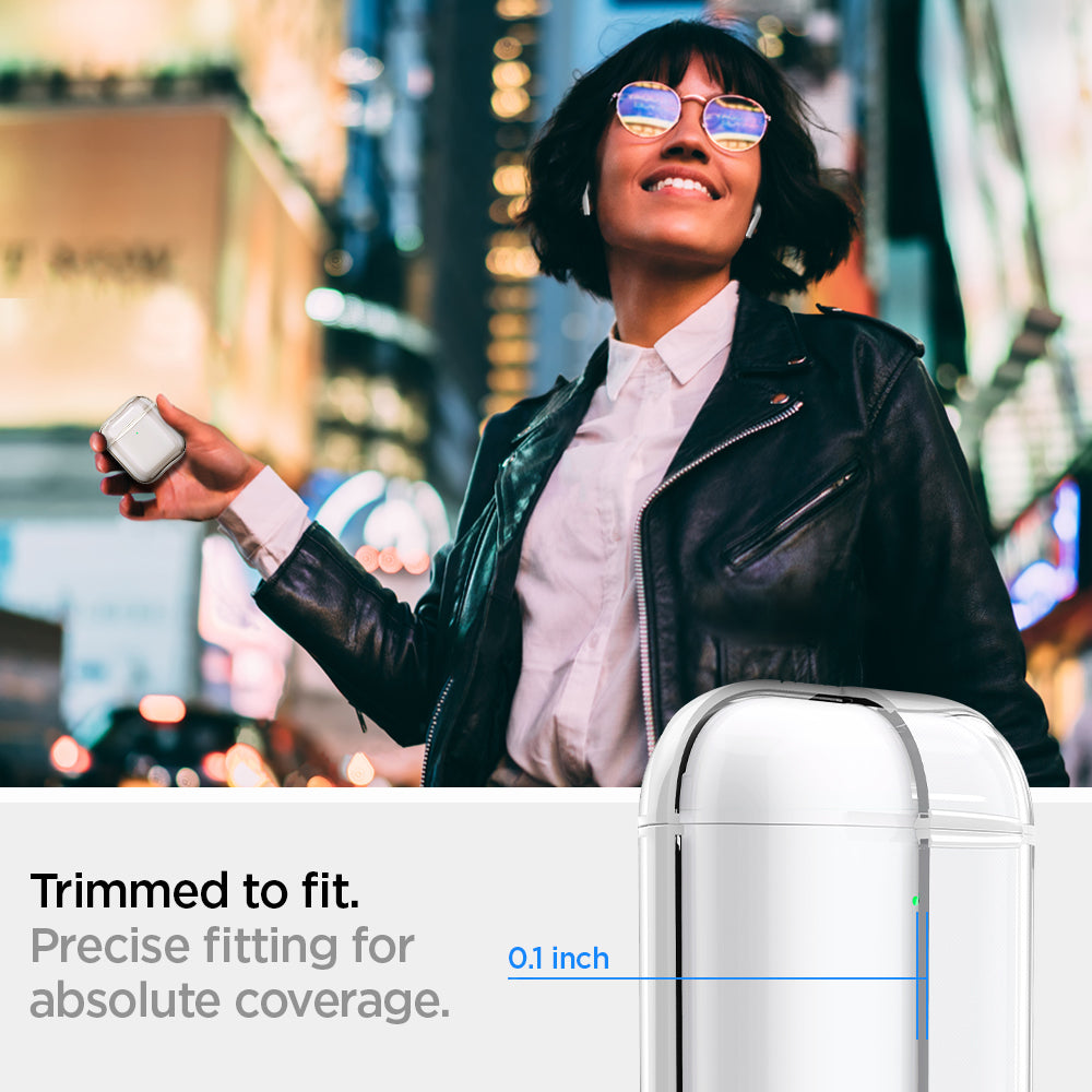 ASD01301 - Apple AirPods 1 / 2 Case Ultra Hybrid in jet white showing how it is suited for your everyday grind
