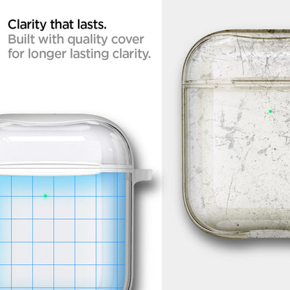 ASD01301 - Apple AirPods 1 / 2 Case Ultra Hybrid in jet white showing the clarity that lasts. Built with quality cover for longer lasting clarity
