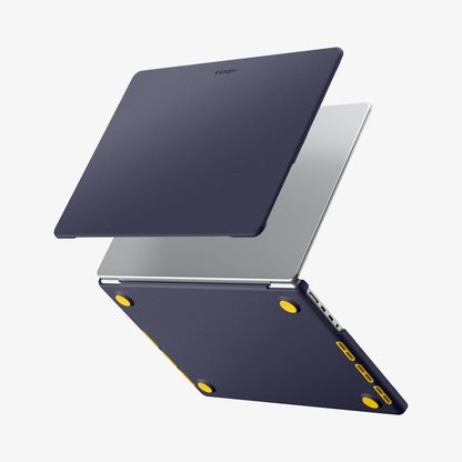 ACS11274 - MacBook Pro 16-inch Nano Pop Blueberry Navy showing a protective laptop case with separate top and bottom covers and precise cutouts