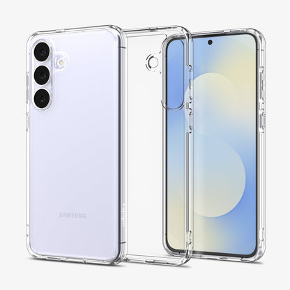 ACS10026 - Galaxy S25 FE Series Ultra Hybrid in Crystal Clear showing the back paralleled with a clear case